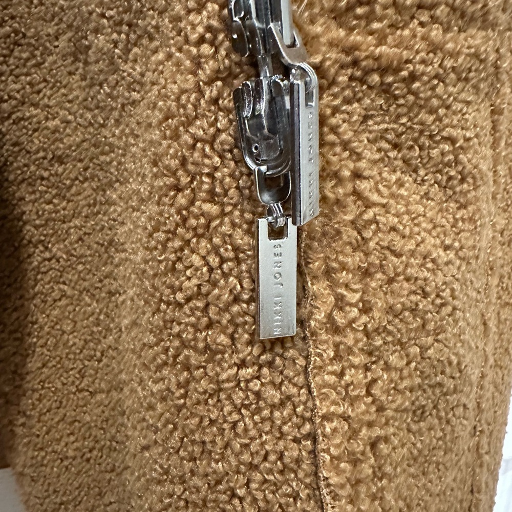 Nikki Jones reversible faux suede/shearling long moto style coat - Picture 5 of 14